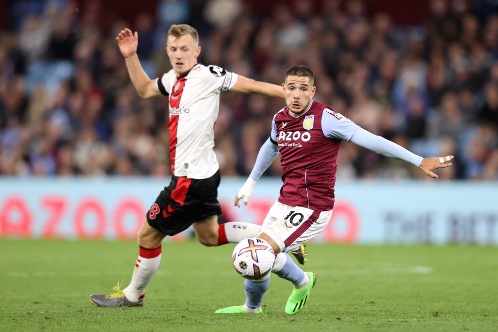 Emi Buendia in action for Aston Villa against Southampton