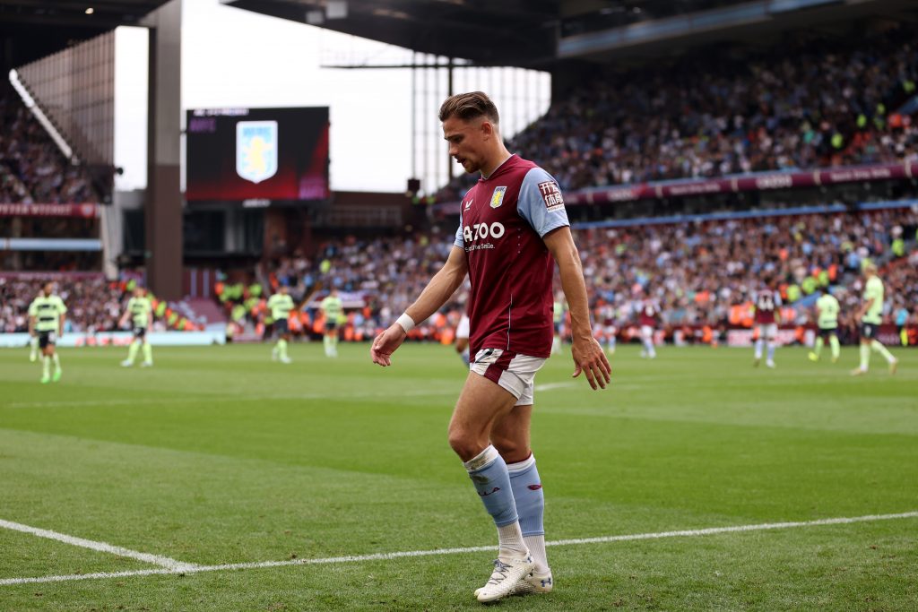 Matty Cash walks off the pitch at Aston Villa