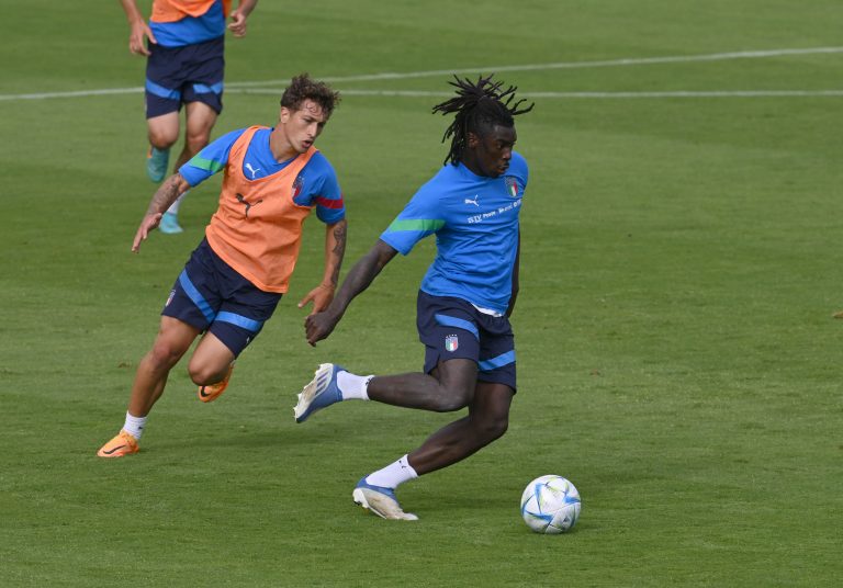Moise Kean in training for Italy