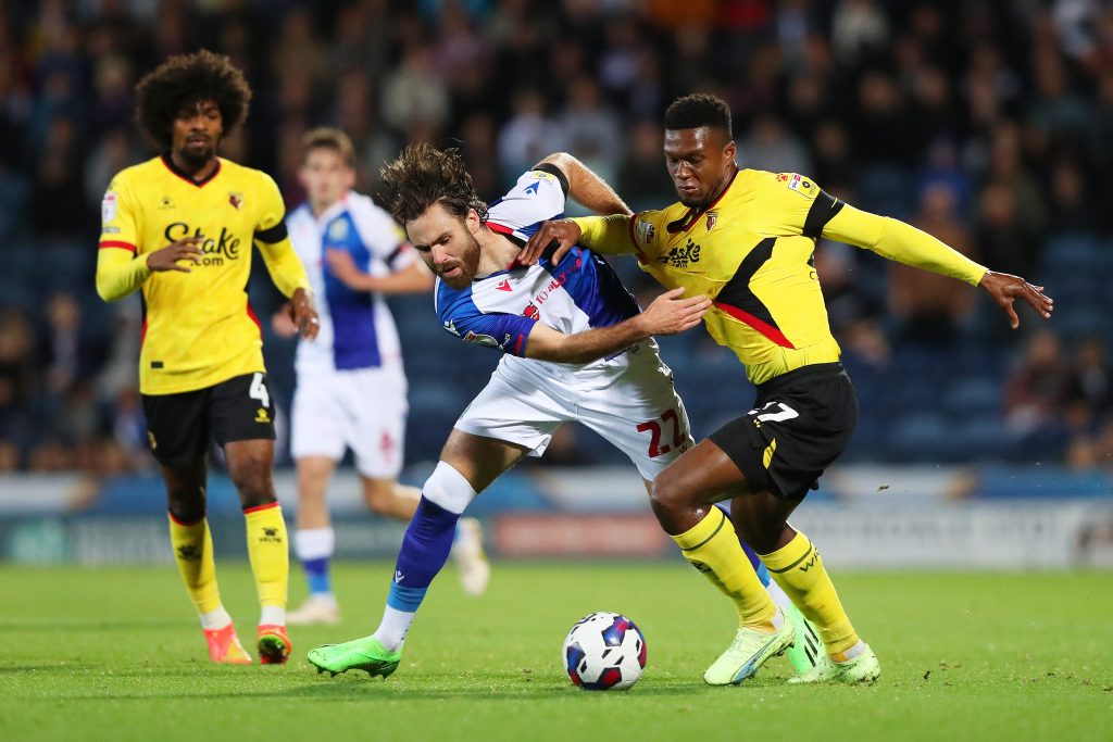 Ben Brereton-Diaz in action for Blackburn Rovers against Watford