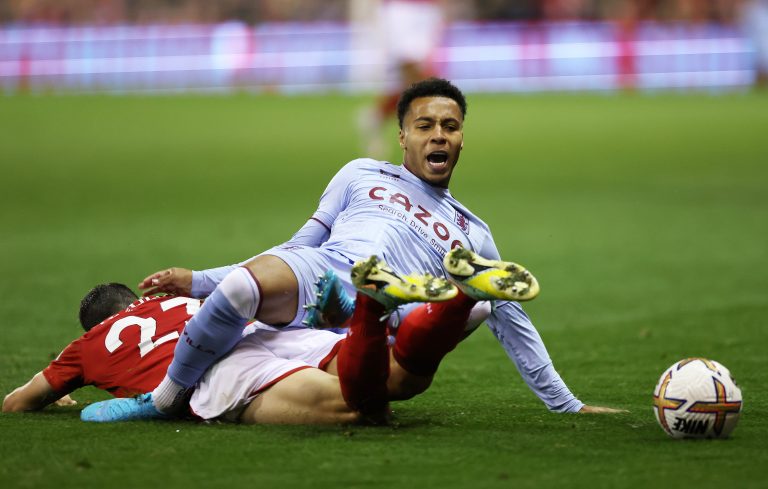Cameron Archer in action for Aston Villa against Nottingham Forest