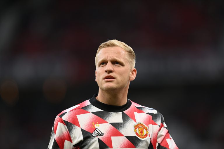 Donny van de Beek with Manchester United