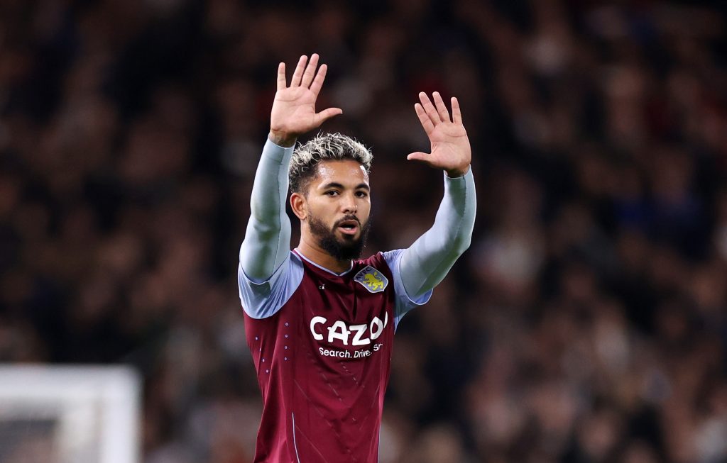 Douglas Luiz playing for Aston Villa during his first spell at Villa Park