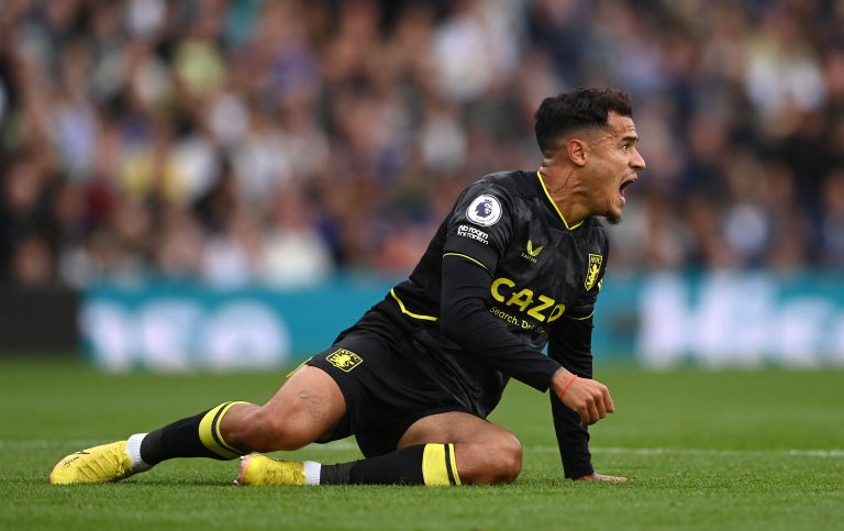 Philippe Coutinho in action for Aston Villa