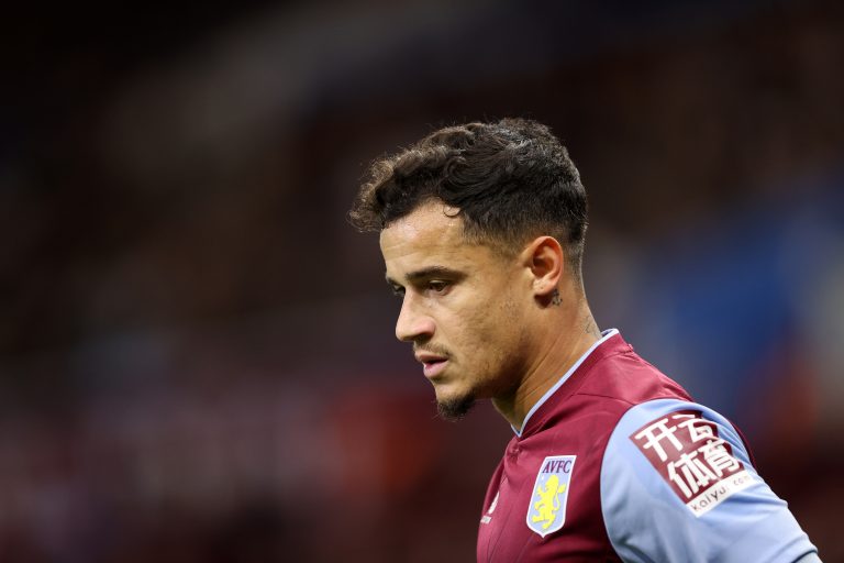 Philippe Coutinho in action for Aston Villa