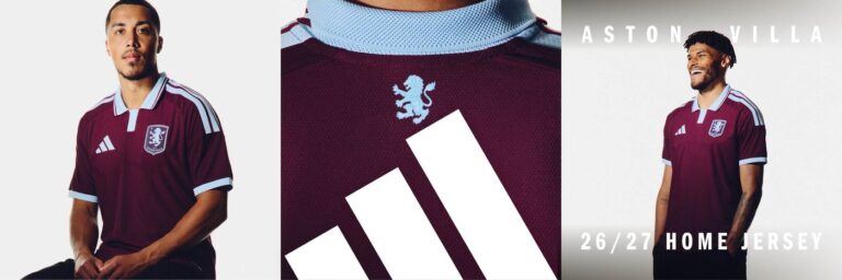 Aston Villa 2026-27 home kit launches on Thursday and you can take a photo with the Europa League trophy