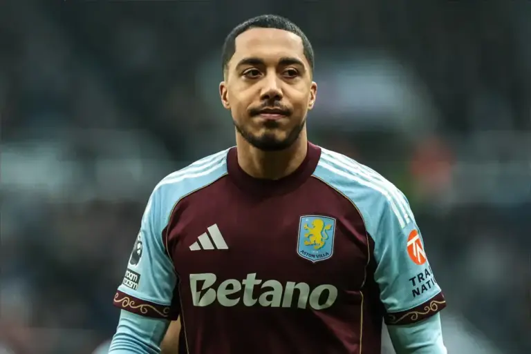 Youri Tielemans playing for Aston Villa amid Manchester United transfer interest