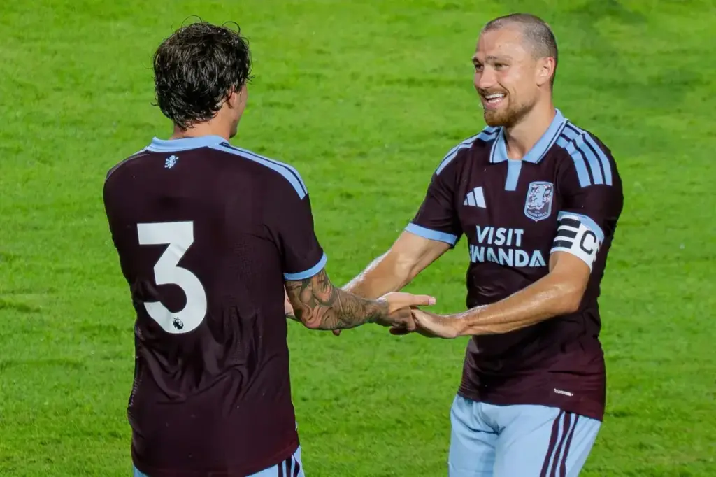 Aston Villa players celebrate during pre-season win over BG Pathum United