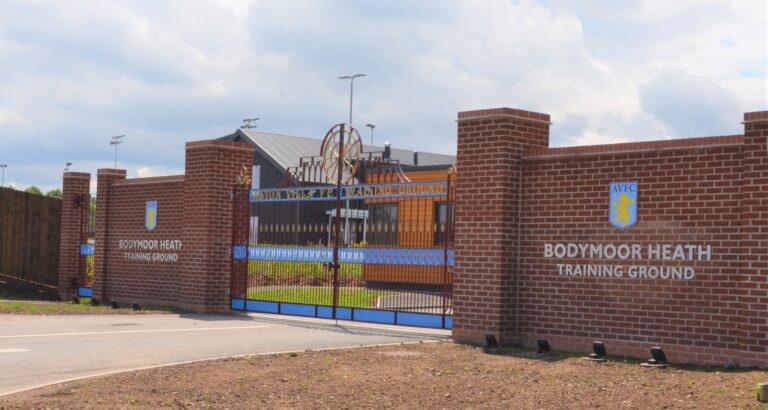 Entrance to Aston Villa’s Bodymoor Heath training ground