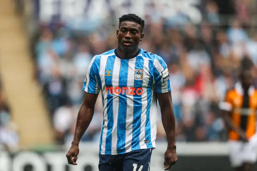 Taiwo Awoniyi in action for Coventry City against Brighton