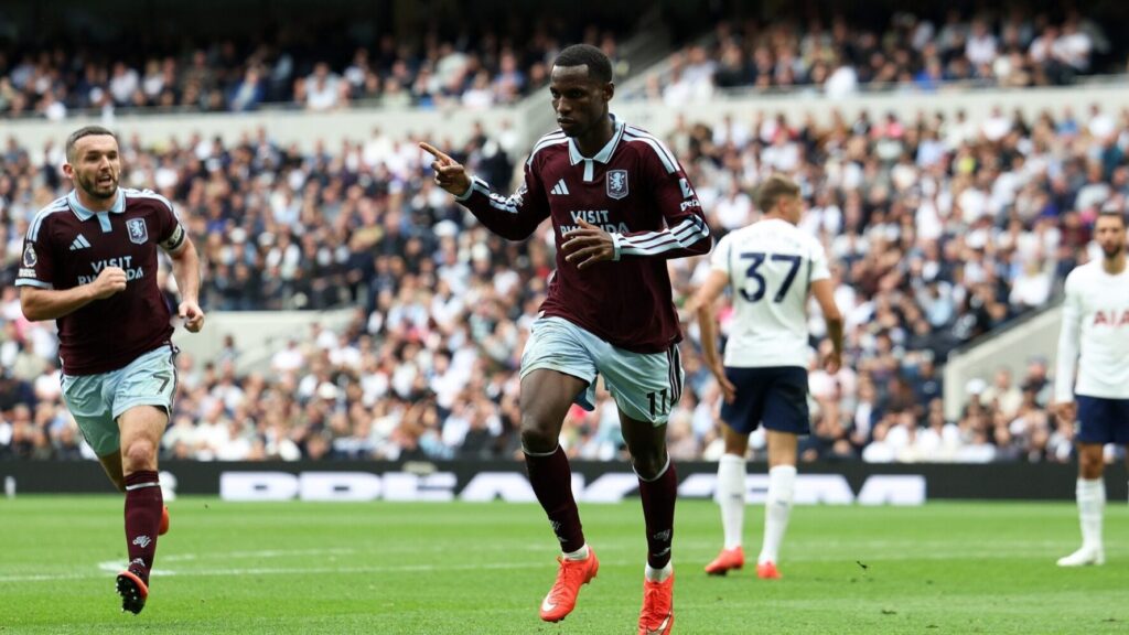 Johan Manzambi during a match for Aston Villa